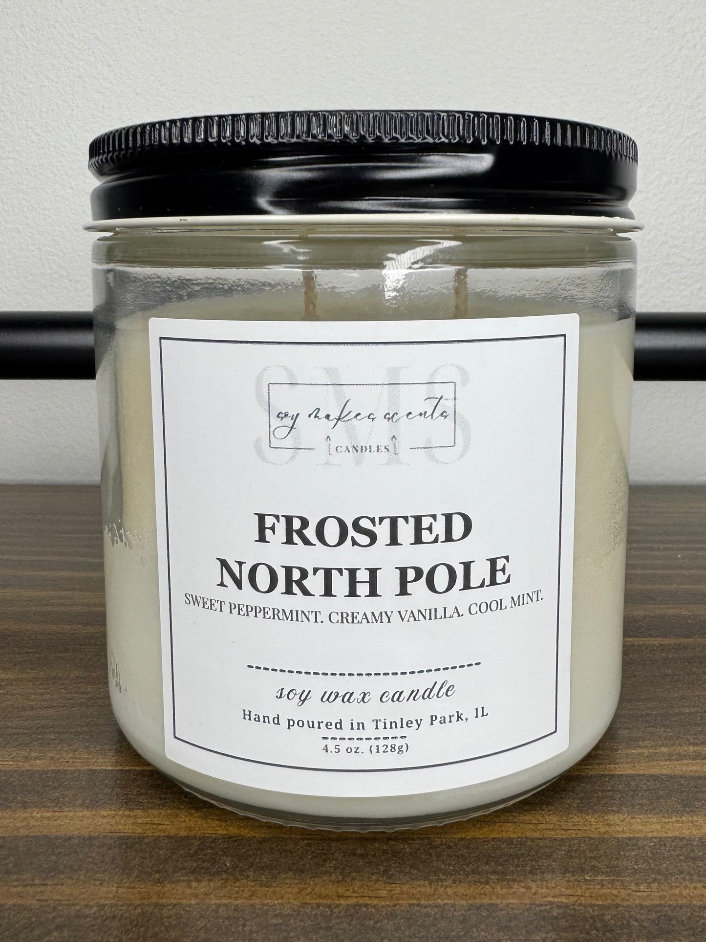 Frosted North Pole 10.5 oz soy wax candle