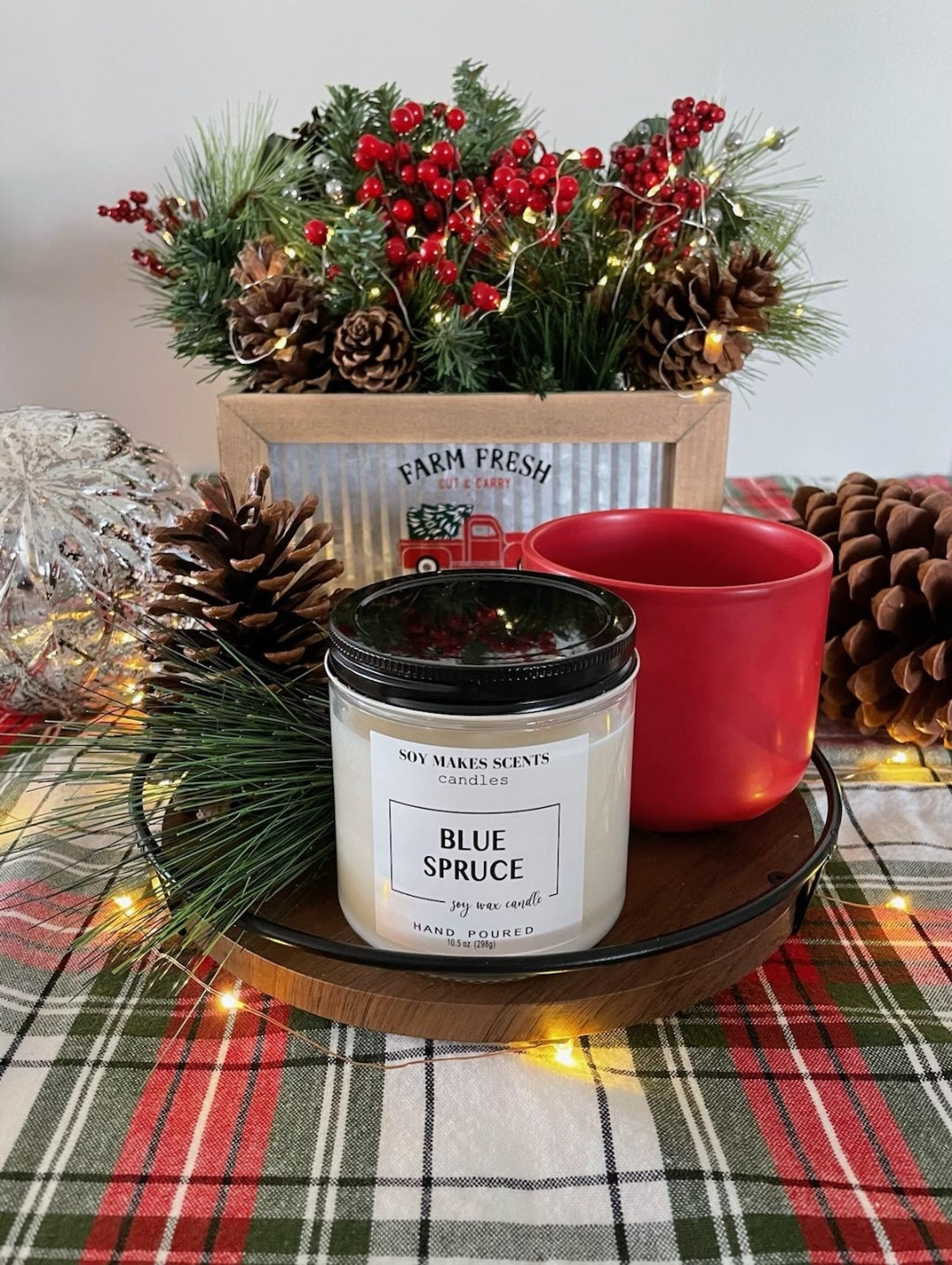 Blue Spruce 10.5oz soy wax candle