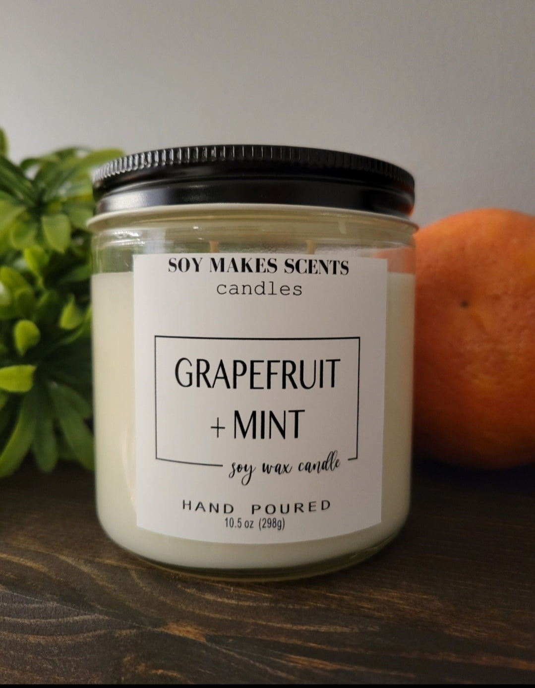 Grapefruit Mint 10.5oz soy wax candle