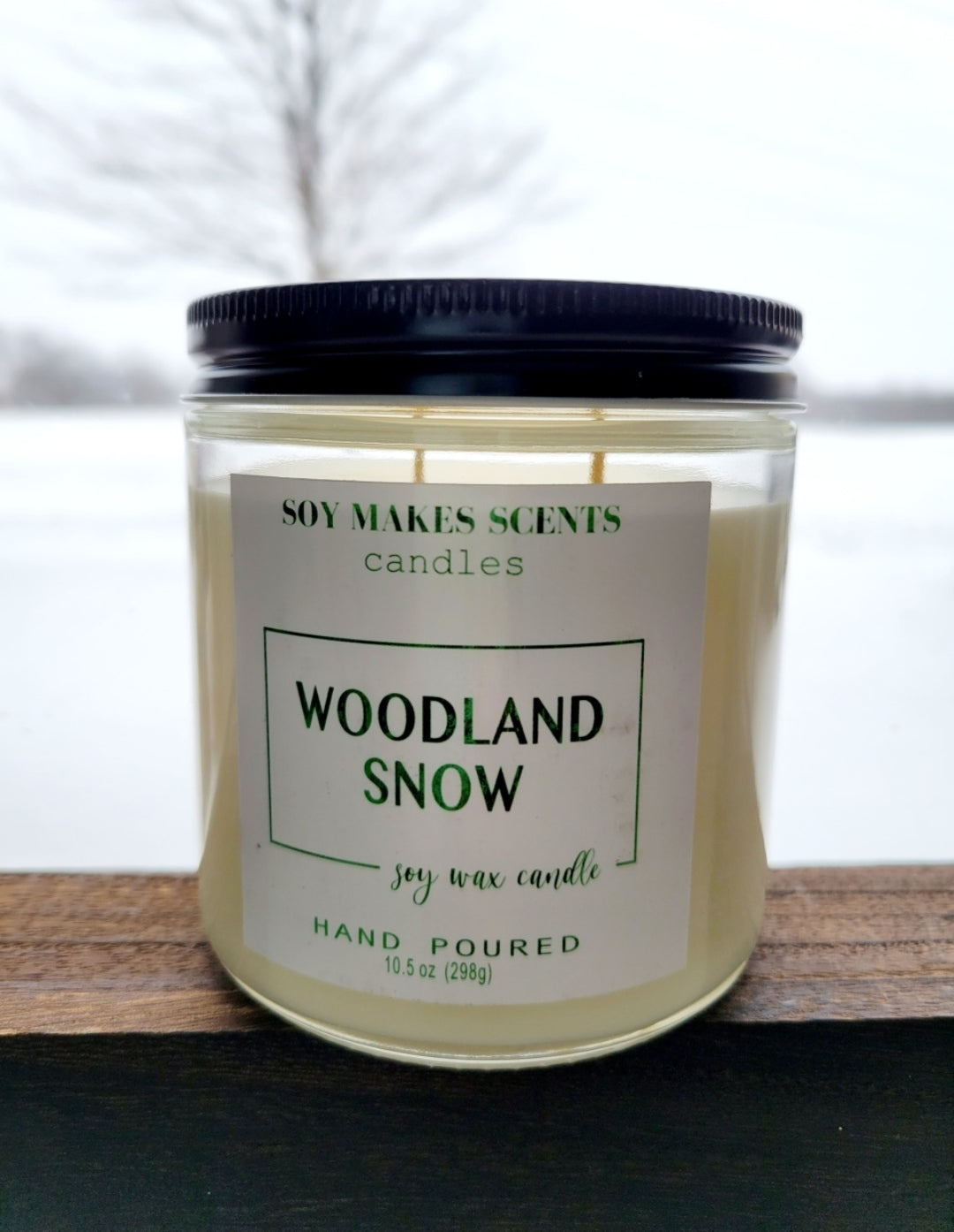 Woodland Snow 10.5oz soy wax candle