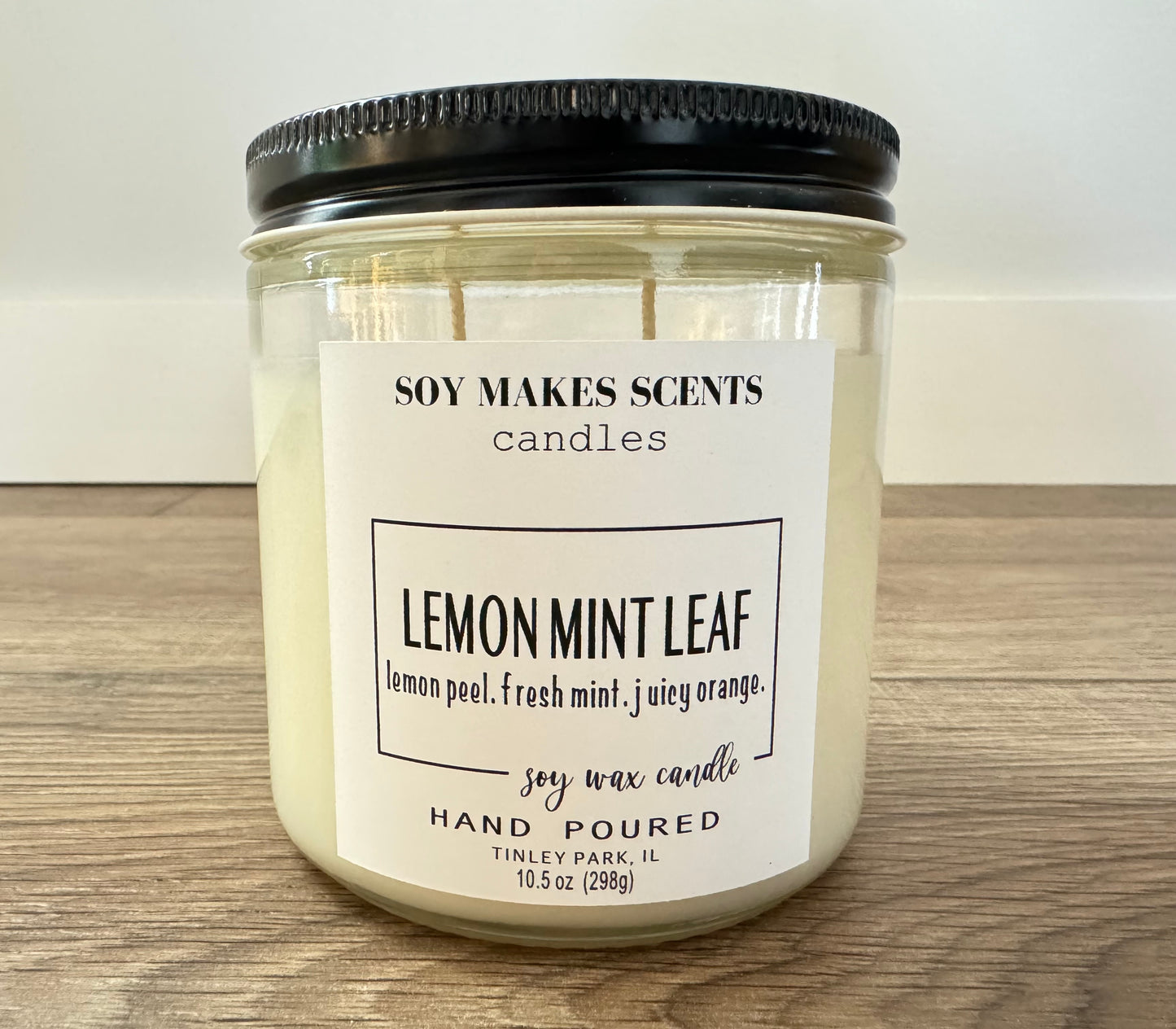 Lemon Mint Leaf 10.5 oz soy wax candle