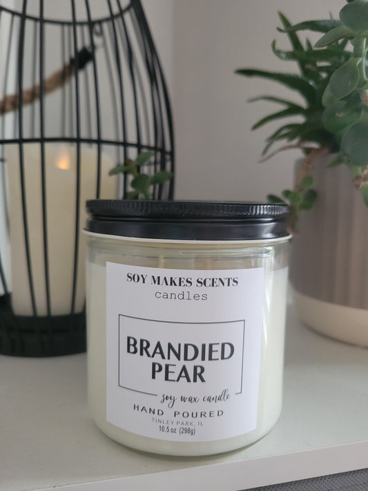 Brandied Pear 10.5oz soy wax candle