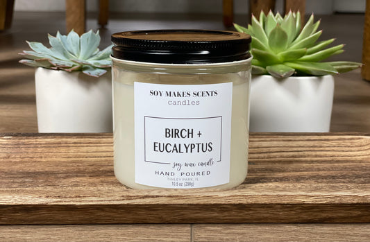 Birch & Eucalyptus 10.5oz soy wax candle