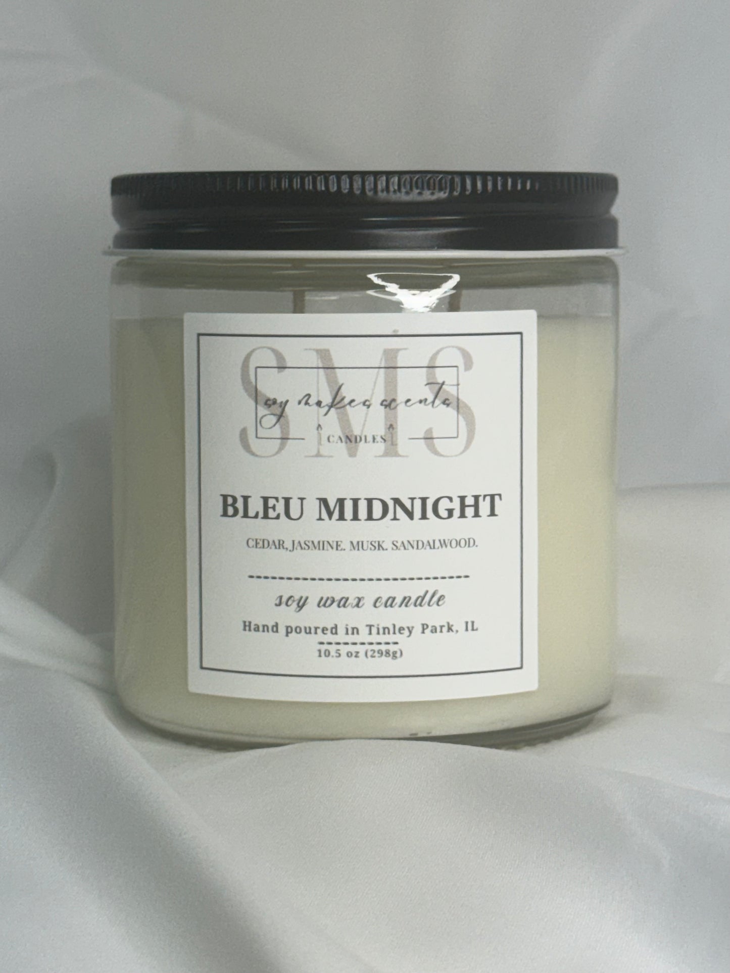 Bleu Midnight 10.5oz soy wax candle