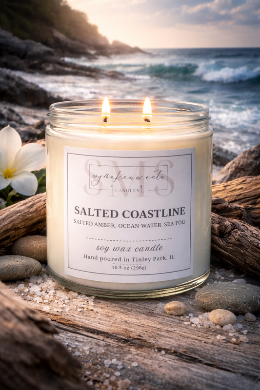 Salted Coastline 10.5 oz soy wax candle