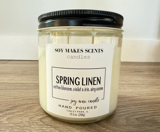 Spring Linen 10.5 oz soy wax candle