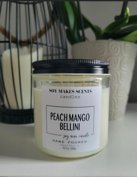 Peach Mango Bellini 10.5oz soy wax candle