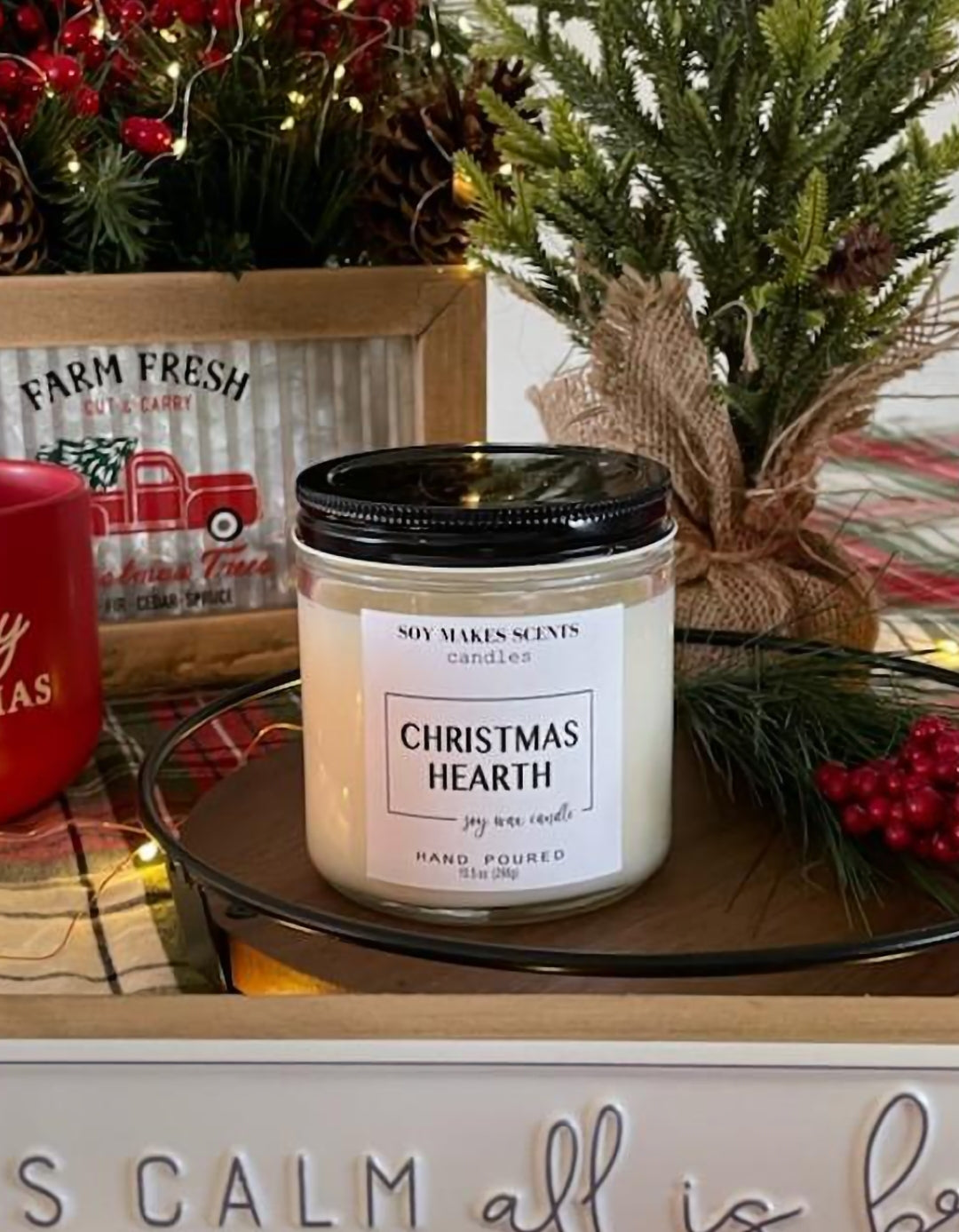 Christmas Hearth 10.5oz soy wax candle