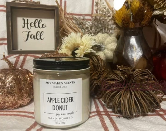 Apple Cider Donut 10.5oz soy wax candle