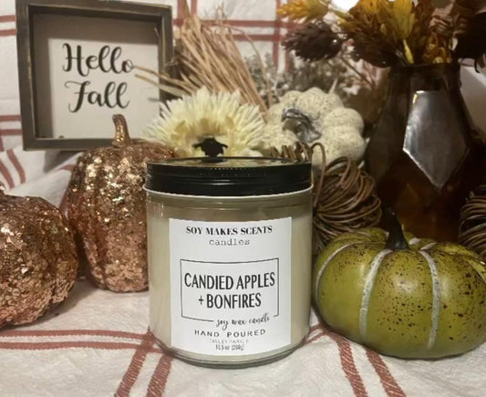 Candied Apples & Bonfires 10.5oz soy wax candle