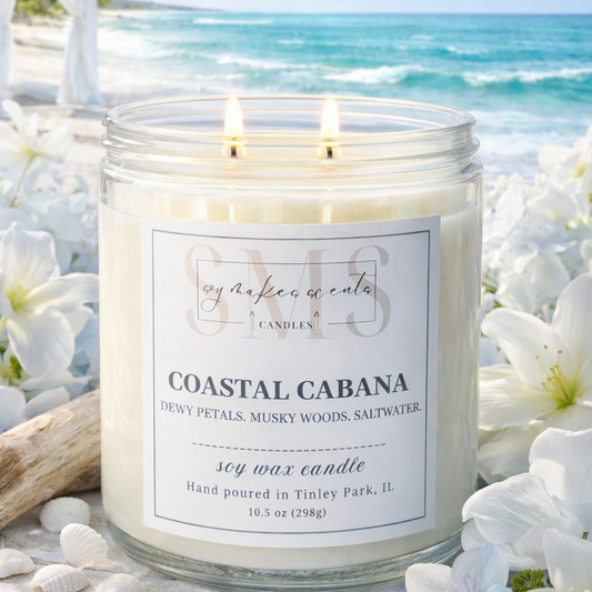 Coastal Cabana 10.5 oz soy wax candle