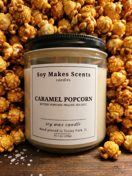 Caramel Popcorn 10.5oz soy wax candle