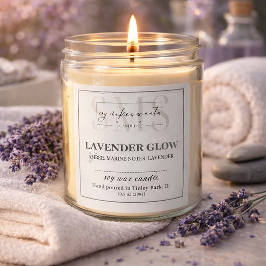 Lavender Glow 10.5 oz soy wax candle