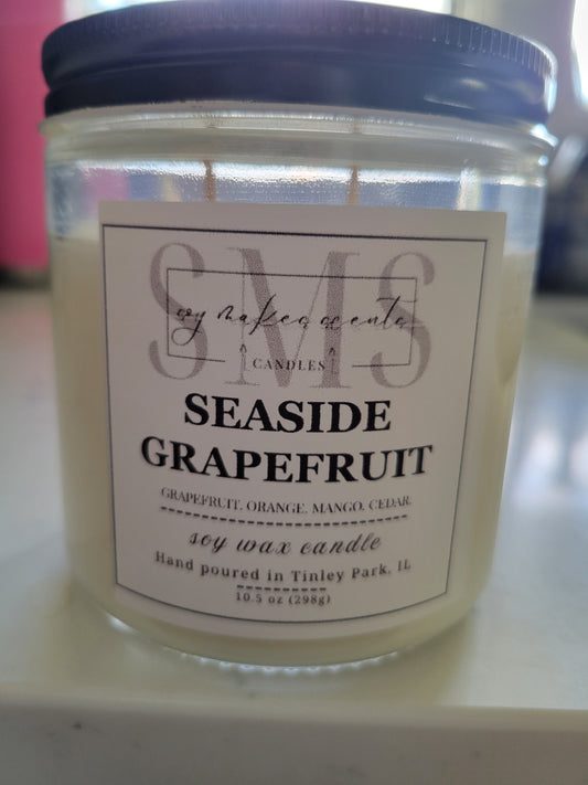 Seaside Grapefruit 10.5oz soy wax candle
