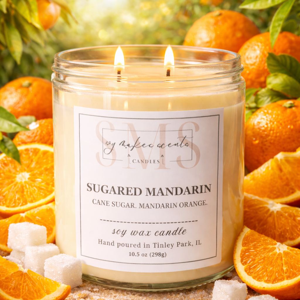 Sugared Mandarin 10.5 oz soy wax candle